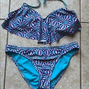 womens swimsuit Large bikini set Blue